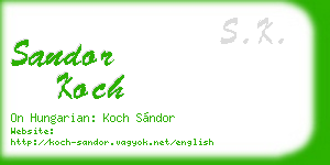 sandor koch business card
