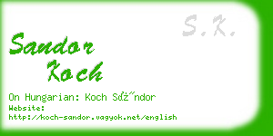 sandor koch business card